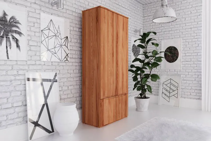 90 cm breiter Kleiderschrank mit 2 Türen | Farbe: Natur Abbildung