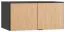 Aufsatz für zweitürigen Kleiderschrank Leoncho 39, Farbe: Schwarz / Eiche - Abmessungen: 45 x 93 x 57 cm (H x B x T)