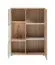 Vitrine | inkl. LED-Beleuchtung | Farbe: Eiche Viking / Kaschmir | Push-to-open Funktion | Maße: 90 x 40 x 120 cm | 6 Fächer | für Wohnzimmer