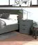 Schlafzimmer - Set C Kule, 5-teilig, Farbe: Graphitgrau, ein Kleiderschrank mit LED-Rahmen, eine Kommode und zwei Nachtkommoden