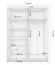 Kleiderschrank / Schiebetürenschrank | Weiß / Sonoma Eiche | Bucegi 19 | mit Spiegel | 2 Türen | Griffe: Aluminium | 200 x 150 x 61 | 6 Fächer