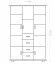 Vitrine / Kleiderschrank Columba 01 | Kiefer massiv | Farbe: Natur |121 x 50 x 194 cm (L x T x H) | 11 Fächer | Milchglasscheiben | 4 Schubladen