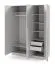 Drehtürenschrank | 3-türiger Kleiderschrank | Farbe: Platingrau | 1 Kleiderstange | 150 x 61 x 210 cm | 6 Einlegeböden | ABS-Kanten | Edegem 02
