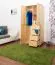 Schmaler Kleiderschrank | 1 Drehtür | 4 Schubladen | mit Kleiderstange | 80 cm breit | Massivholz | Farbe: Natur Abbildung