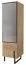 Schrank Slatina 46, Farbe: Eiche / Schwarz, teilmassiv - Abmessungen: 203 x 56 x 63 cm (H x B x T)