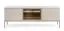 Eleganter TV-Unterschrank mit Push-to-open Funktion, in Kaschmir, 56 x 154 x 39 cm, mit 3 Türen und 4 Fächern, inkl. LED-Beleuchtung, ABS-Kanten