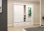 Schiebetürenschrank / Kleiderschrank mit Spiegel | 218 x 203 x 61 cm | Weiß | Lusatian 18 | 2 Türen | 3 Schubladen | 12 Fächer | viel Stauraum
