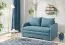 Ausziehbares 2er Sofa Beerse 01, Farbe: Blau - Abmessungen: 84 x 136 x 94 cm (H x B x T)