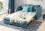 Ausziehbares 2er Sofa Beerse 01, Farbe: Blau - Abmessungen: 84 x 136 x 94 cm (H x B x T)