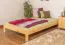 Futonbett / Massivholzbett Kiefer Vollholz massiv natur A10, inkl. Lattenrost - Abmessung 140 x 200 cm