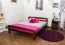 Jugendbett Kiefer Vollholz massiv Nussfarben A6, inkl. Lattenrost - Abmessung 160 x 200 cm