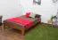 Futonbett / Massivholzbett Kiefer Vollholz massiv Eichefarben A10, inkl. Lattenrost - Abmessung 120 x 200 cm