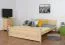 Doppelbett / Gästebett Kiefer massiv Vollholz natur 81, inkl. Lattenrost - 160 x 200 cm (B x L)