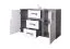 Jugendzimmer - Kommode Oskar 07, Farbe: Anthrazit / Weiß - 84 x 128 x 40 cm (H x B x T)