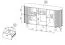 Modernes Esszimmer Komplett - Set A Annelin, 6-teilig, in Kaschmir, 1 Esstisch, 2 Kommoden, 1 TV-Unterschrank, 1 Vitrine, 1 Beistelltisch, Soft-Close