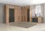 195 cm breiter Kleiderschrank mit 4 Türen, 5 Fächern und 3 Schubladen | Farbe: Eiche | Tiefe: 56 cm Abbildung