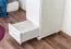 Kleiderschrank | 1 Drehtür | 1 Schublade | mit Kleiderstange | 47 cm breit | Massivholz | Farbe: Weiß Abbildung