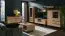 Vitrine Kanel 06, Farbe: Eiche / Anthrazit - Abmessungen: 150 x 115 x 41 cm (H x B x T)