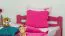 Einzelbett/ Gästebett "Easy Premium Line" K4, 120 x 200 cm Buche Vollholz massiv rosa lackiert