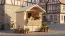 Verkaufsstand | Kiosk | inkl. Fußboden | Naturbelassen | Grundfläche: 3,19 m² | Verkaufshäuschen | Satteldach | Sonnentraum 01 | Gerahmte Massivholztür
