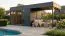 Gartenhaus | Schleppdach | Anthrazit | Grundfläche: 5,59 x 2,34 Meter | inkl. Fußboden | Poolhaus | Sonnenfreude 02 | Elementbauweise | Flachdach | inkl. großem Panoramafenster