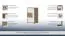 Schuhschrank Manase 11, Farbe: Eiche Braun / Weiß Hochglanz - 94 x 63 x 36 cm (H x B x T)