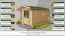 Holz-Gartenhaus 3,48 x 2,98 Meter (inkl. Dach) | Naturbelassen | Satteldach | 34 mm Blockbohlen-Haus Abbildung