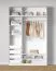 Offener Kleiderschrank | 4 Innenschubladen | Farbe: Weiß | 7 Fächer | 1 Kleiderstange | Maße: 154 x 55 x 234 cm | Universelles Design | 4 Holzeinlegeböden