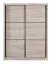 Schiebetürenschrank / Kleiderschrank Panevo 01, Farbe: Eiche Grau, sechs Fächer, eine Kleiderstange, Maße: 215,5 x 60 x 166 cm, für Schlafzimmer