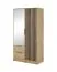 Kleiderschrank mit Spiegel Leeds 16, Farbe: Eiche Artisan - Abmessungen: 200 x 105 x 51 cm (H x B x T)