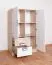 Kinderzimmer - Kommode Fabian 07, Farbe: Eiche Hellbraun / Weiß / Grau - 130 x 80 x 40 cm (H x B x T)