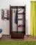Kleiderschrank | 2 Drehtüren | 1 Schublade | 4 Fächer | mit Kleiderstange | 80 cm breit | Massivholz | Farbe: Nuss Abbildung