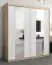 180 cm breiter Schiebetürenschrank mit 10 Fächern und 2 Türen | Farbe: Sonoma Eiche / Weiß | Laminiert Abbildung
