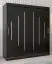 180 cm breiter Schiebetürenschrank mit 10 Fächern und 2 Türen | Farbe: Schwarz | Laminiert Abbildung