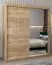 180 cm breiter Schiebetürenschrank mit 10 Fächern und 2 Türen | Farbe: Sonoma Eiche | Laminiert Abbildung