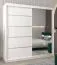 Schiebetürenschrank / Kleiderschrank Jan 05B mit Spiegel, Farbe: Weiß matt - Abmessungen: 200 x 200 x 62 cm ( H x B x T)