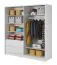 Schwebetürenschrank mit sechs Fächern und zwei Schubladen Kirkdale 02, Farbe: Weiß - Abmessungen: 214 x 204 x 62 cm (H x B x T), mit genügend Stauraum