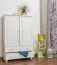 Schrank Kiefer Vollholz massiv weiß lackiert 013 - Abmessung 139 x 90 x 42 cm (H x B x T)