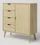Kommode Kiefer massiv natur Aurornis 38 - Abmessungen: 104 x 96 x 40 cm (H x B x T)
