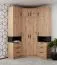 Eckkleiderschrank - Set D Fafe | 6-teilig | Farbe: Eiche Artisan / Schwarz | genügend Stauraum | Soft-Close-Funktion | Eckkleiderschrank