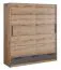 Schiebetürenschrank / Kleiderschrank Sidonia 09, Farbe: Eiche Artisan / Grau - Abmessungen: 220 x 200 x 62 cm (H x B x T)
