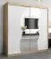 Schiebetürenschrank / Kleiderschrank Robinyera 05 mit Spiegel, Farbe: Eiche Sonoma / Weiß matt - Abmessungen: 200 x 200 x 62 cm ( H x B x T)