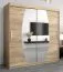 Schiebetürenschrank / Kleiderschrank Calvitero 05 mit Spiegel, Farbe: Eiche Sonoma - Abmessungen: 200 x 200 x 62 cm ( H x B x T)