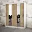 180 cm breiter Schiebetürenschrank mit 10 Fächern und 2 Türen | Farbe: Sonoma Eiche / Weiß | Laminiert Abbildung