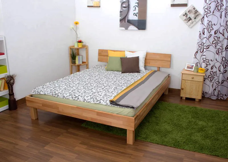 Kernbuche-Bett massiv | 160 x 200 cm | Kernbuche | Geölt Abbildung