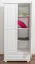 Kleiderschrank Kiefer Vollholz massiv weiß lackiert 006 - Abmessung 190 x 80 x 60 cm (H x B x T)