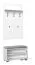 Garderobe mit Sitzbank Sabadell 04, Farbe: Weiß / Weiß Hochglanz - 209 x 80 x 38 cm (H x B x T)
