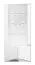Vitrine Sydfalster 01, Farbe: Weiß / Weiß Hochglanz - Abmessungen: 191 x 87 x 41 cm (H x B x T), mit 4 Türen und 5 Fächern