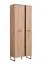 Garderobenschrank mit zwei Türen Crina 12, Farbe: Eiche Artisan / Schwarz, eine ausziehbare Kleiderstange, drei Fächer, ABS-Kanten, Maße: 194,5 x 70,5 x 35 cm