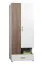 Drehtürenschrank / Kleiderschrank Bulolo 21, Farbe: Weiß / Nuss - Abmessungen: 198 x 80 x 50 cm (H x B x T)